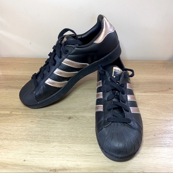 adidas black and rose gold sneakers